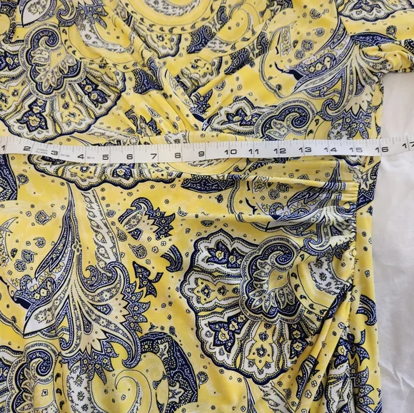 Ralph Lauren Short Sleavr Midi Faux Wrap Dress - Picture 8 of 12